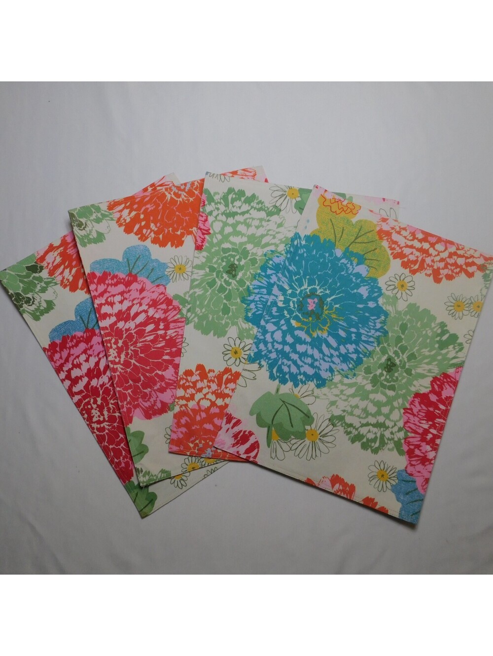 Bright Blooms Linen Placemats Set of 4 Luxury Floral Tablemats Italy